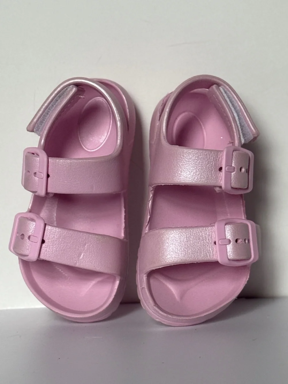 Pink Toddler Size 5-6 Water Sandals Dual Strap Buckle Slide
